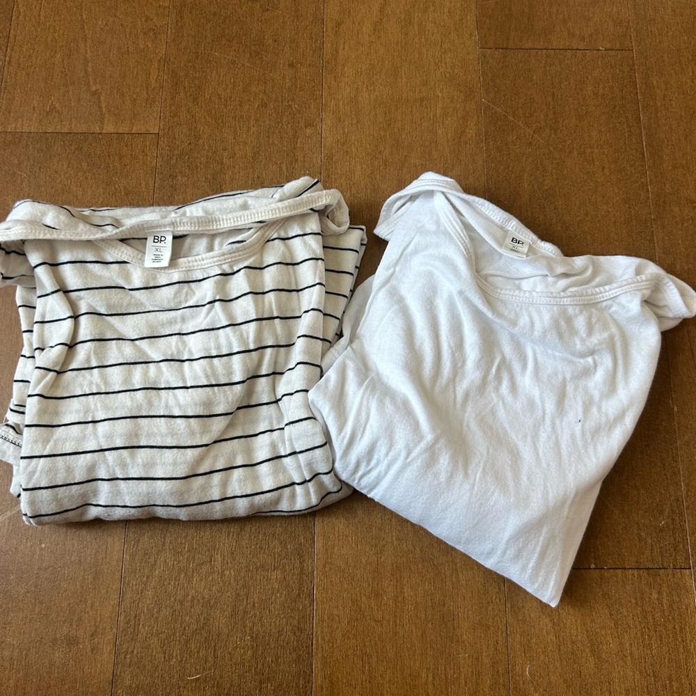 BP. Women's Long Sleeve Bundle XL Nordstrom White and Stripes